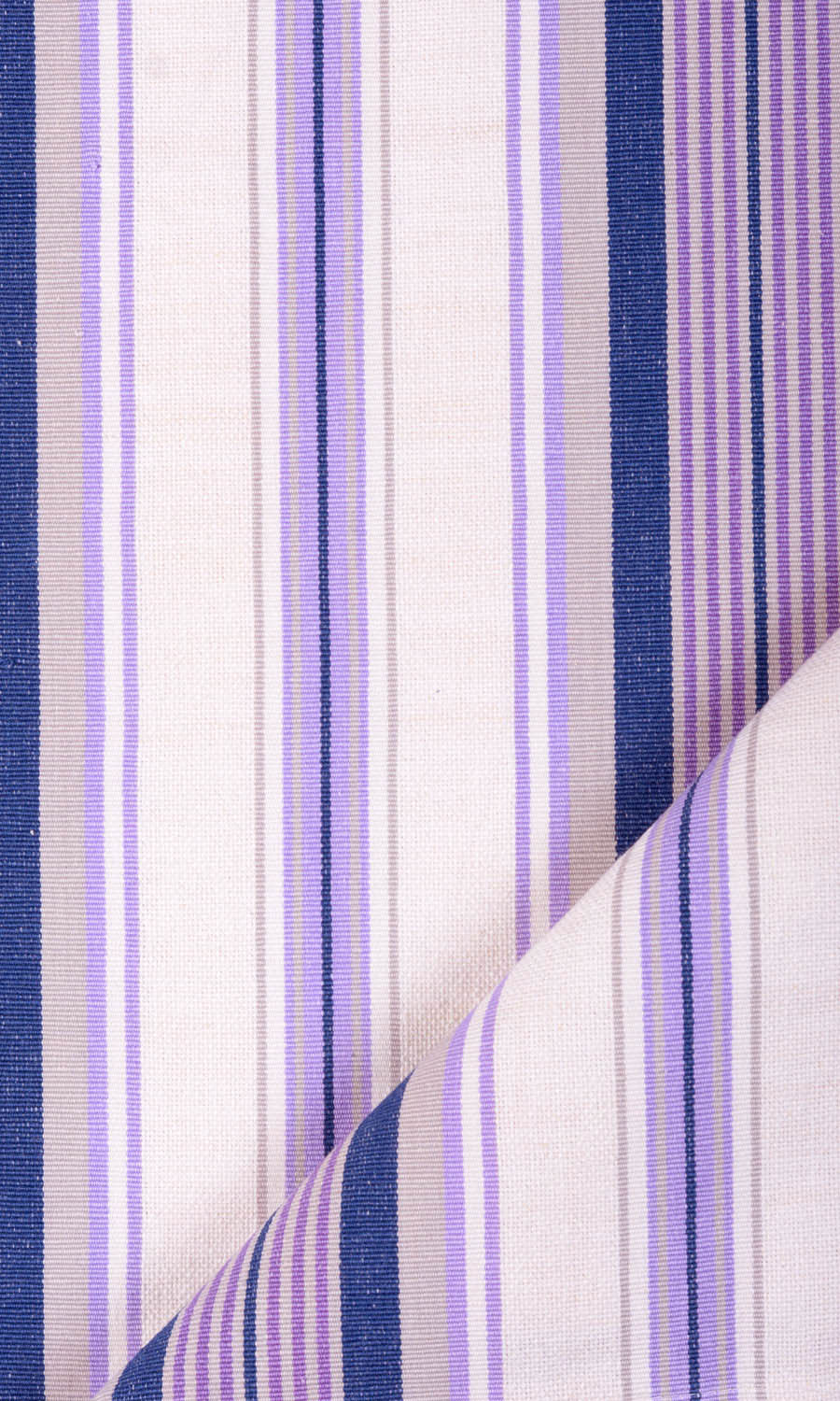 Striped Cotton Window Treatments Fabric Sample (Violet/ White)