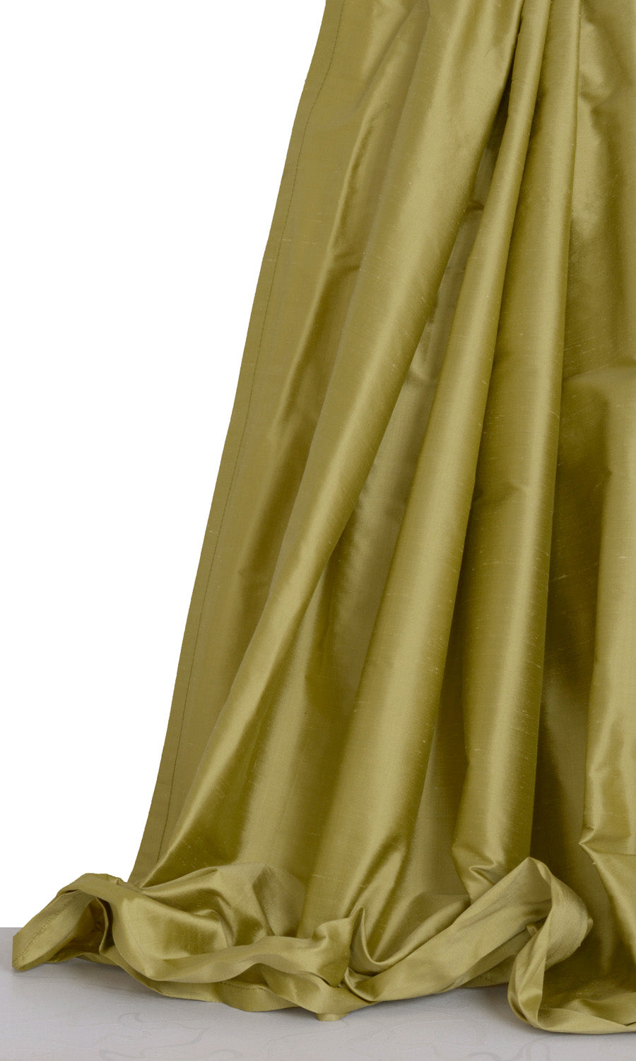 Shantung Silk Window Treatments Fabric Sample (Warm Green)