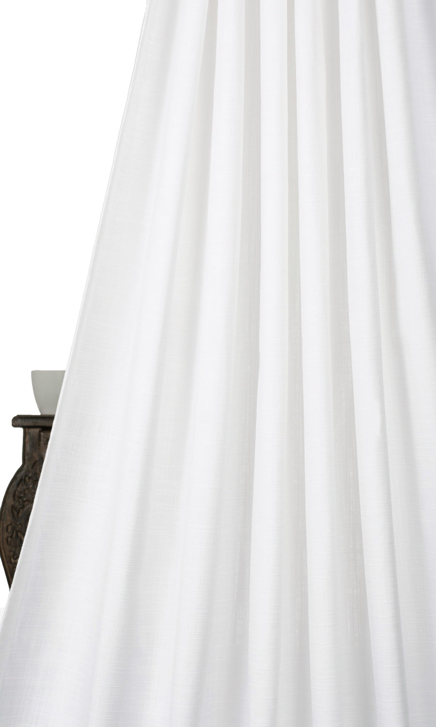 Linen-Texture Home Textile Fabric Material By the Yard (White)