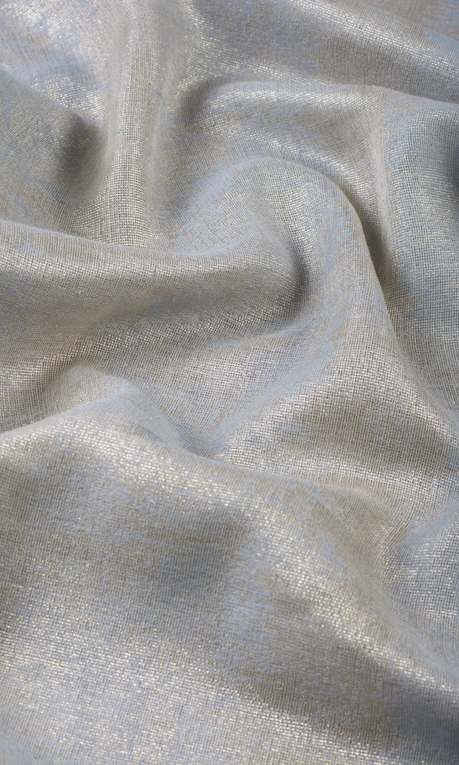 Metallic Accents Semi-Sheer Home Textile Fabric Material By the Yard (Gray/ Gold)