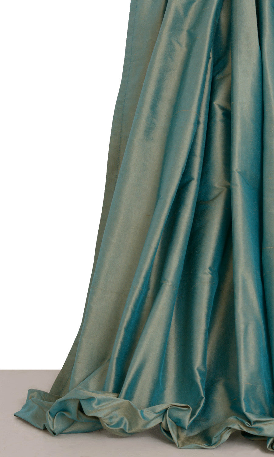 Shantung Silk Window Treatments Fabric Sample (Turquoise Blue)