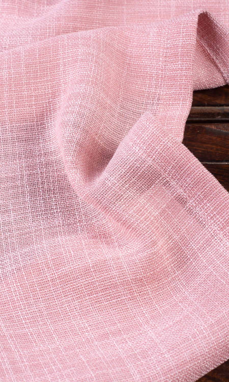 Textured Sheer Fabric By the Yard for Curtains & Drapes (Pink)