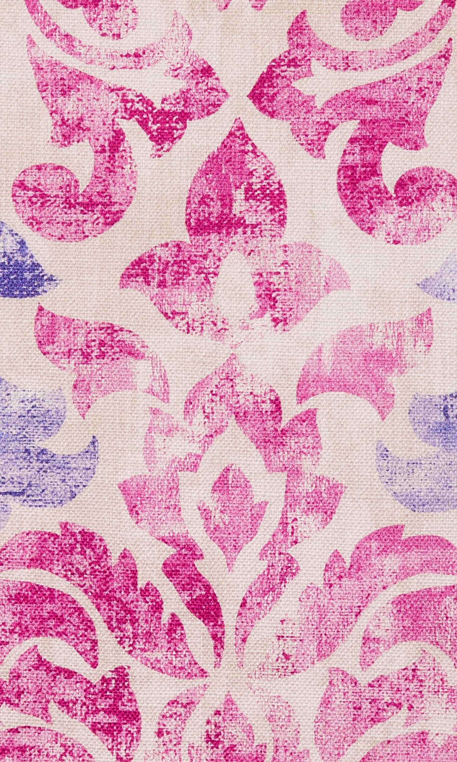 Printed Home Textile Fabric Material Sample (Fuchsia Pink/ Purple)