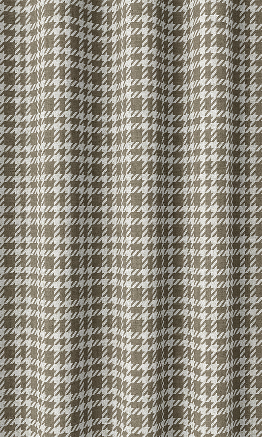 Checkered Home Décor Fabric Sample (Cedar Brown/ White)