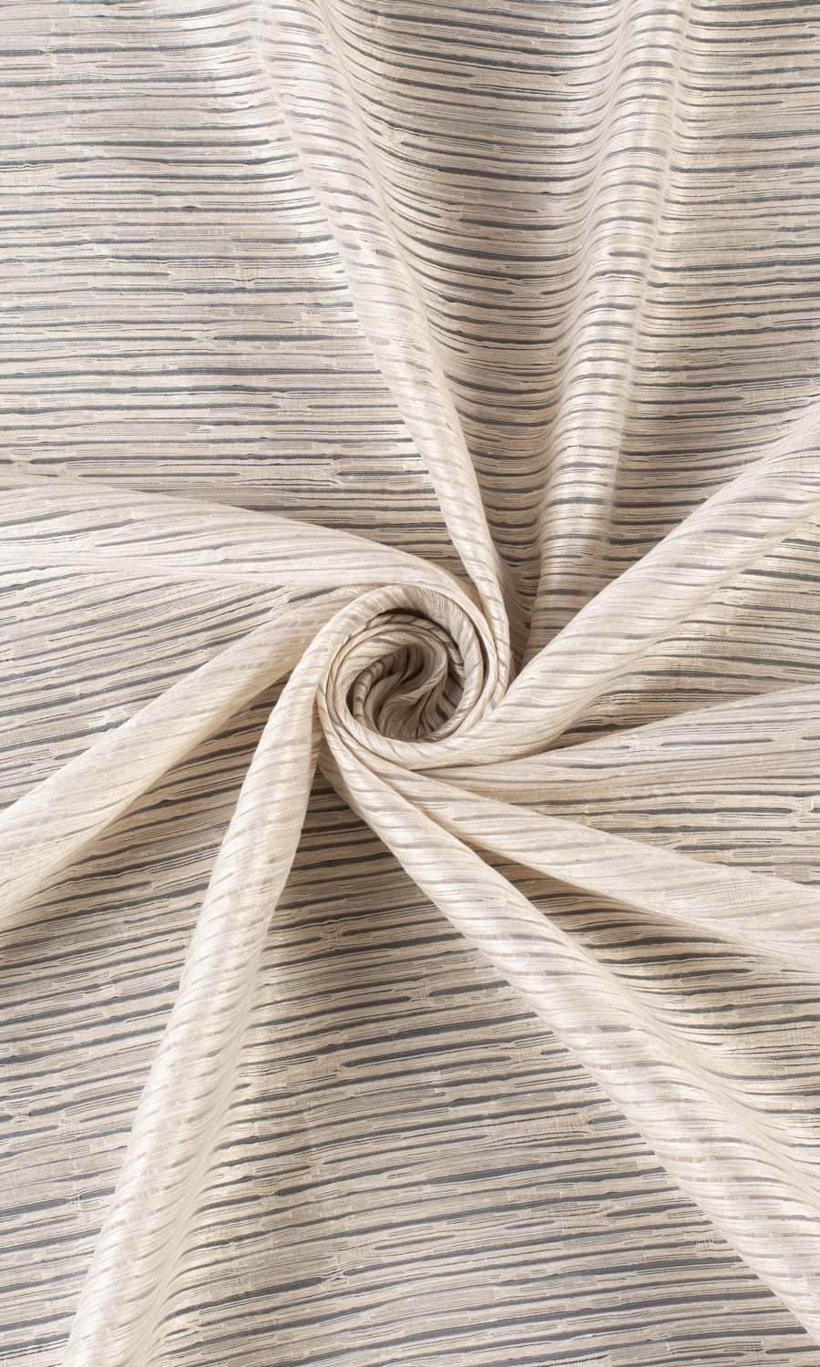 Striped Sheer Window Treatments Fabric Sample (Pale Beige/ Ivory)