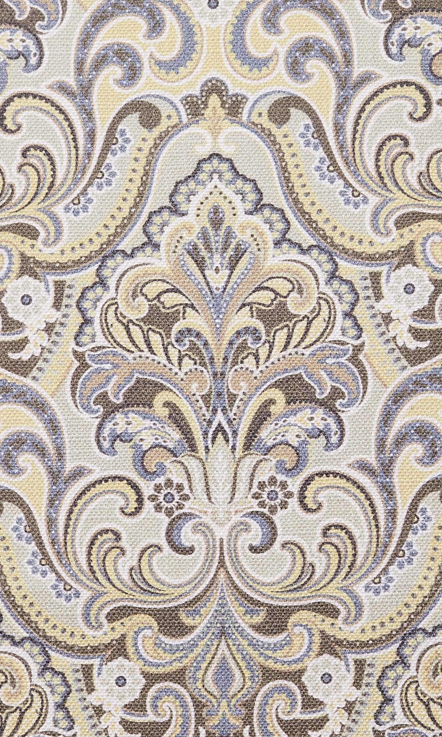 Fleur De Lis Print Home Textile Fabric Material By the Yard (Yellow/ Grey)