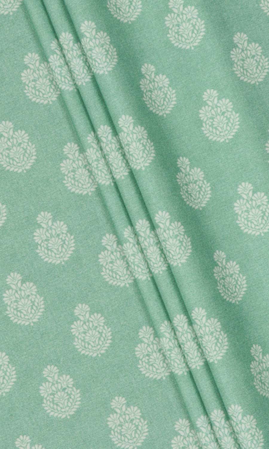 Floral Cotton Home Décor Fabric By the Yard (Sea Green)