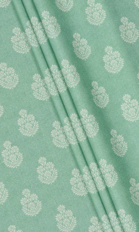 Floral Cotton Home Décor Fabric By the Yard (Sea Green)