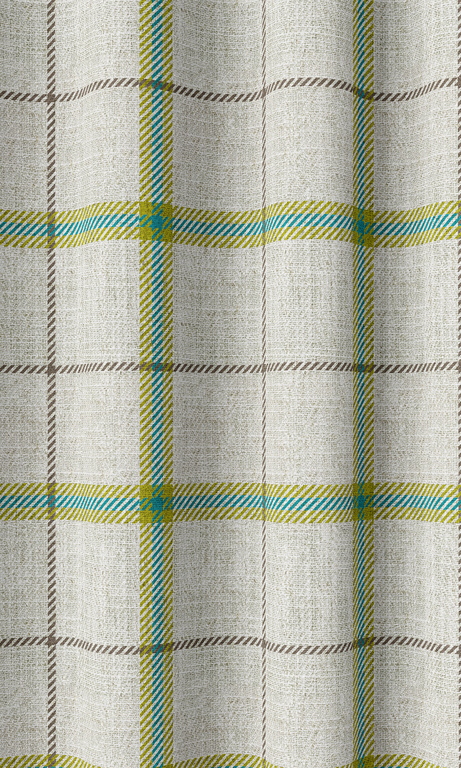 Check Print Home Décor Fabric By the Yard (Linen White/ Green/ Blue)