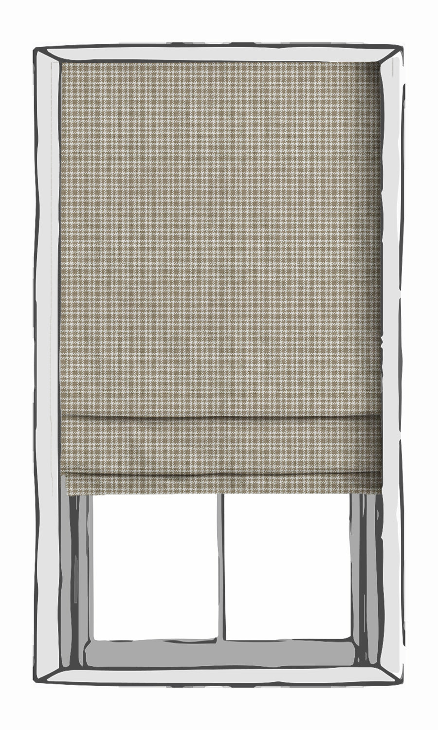 Checkered Free Fabric Material Sample (Cedar Brown/ White)